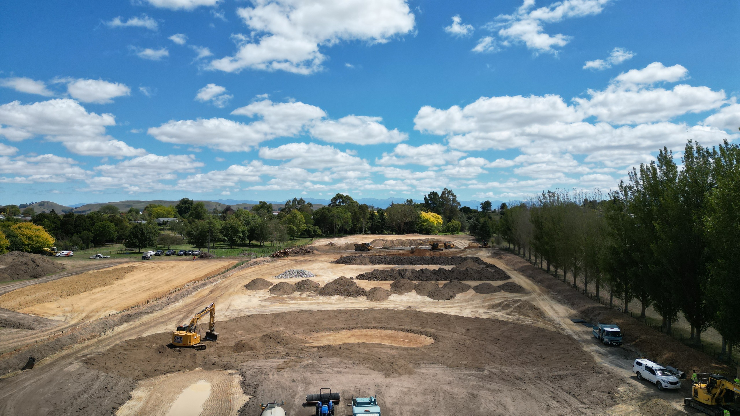 Construction of the Northern stormwater attenuation ponds, February 2025